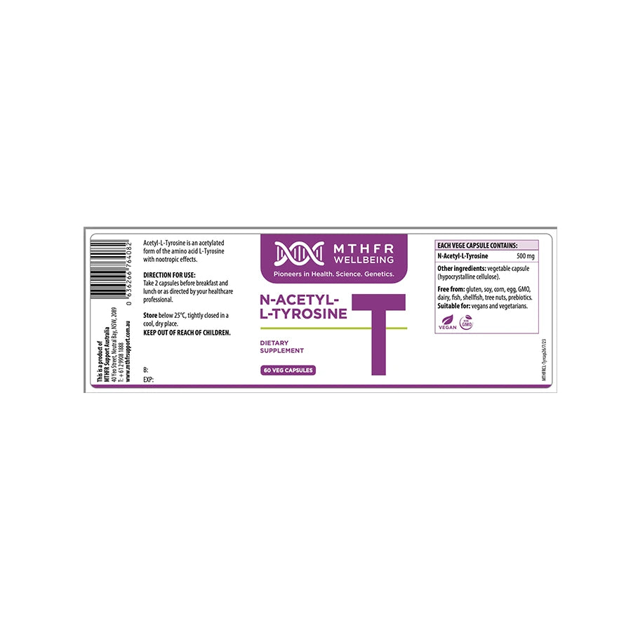 MTHFR Wellbeing L-Tyrosine 60 Caps