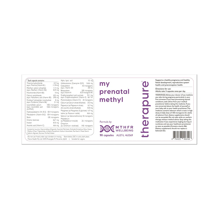 MTHFR Wellbeing My Prenatal Methyl 90 Caps