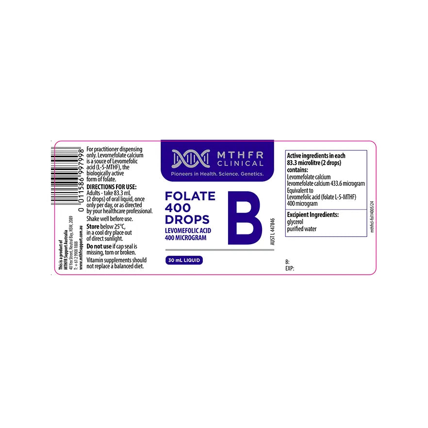MTHFR Clinical Folate 400 Drops - 30mL